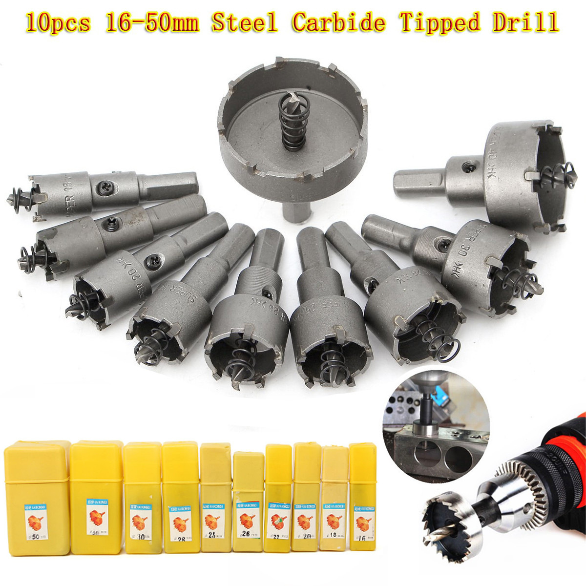 undefined6 Set of parts Glass bit-22 65mm suit Stainless steel High-speed steel Hole opener Hard alloy Reamerundefined