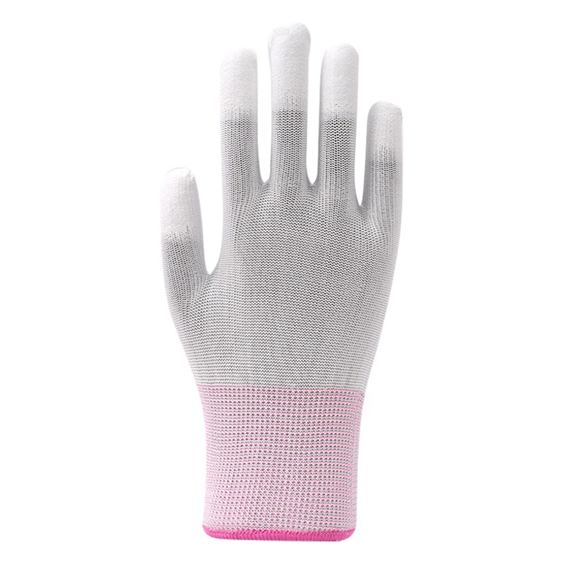 Guantes revestidos de la PU del nilón blanco al por mayor Guantes revestidos libres de polvo antiestáticos de la protección del trabajo del taller electrónico de la fábrica