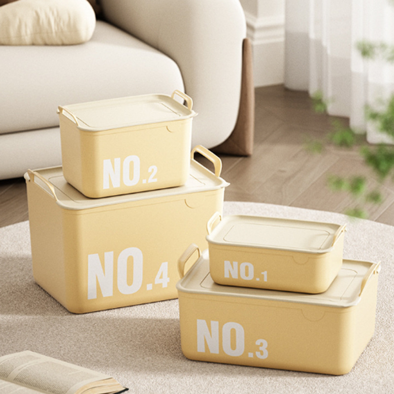 Household Plastic Storage Box Simple Large Capacity Storage Box with Lid Toy Sundries Living Room Bedroom Storage Box
