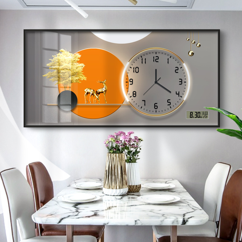 Caja de medidor de electricidad decoración pintura de gran tamaño con reloj calendario perpetuo para niñas que cubren la caja de distribución fuerte y débil pintura colgante del restaurante