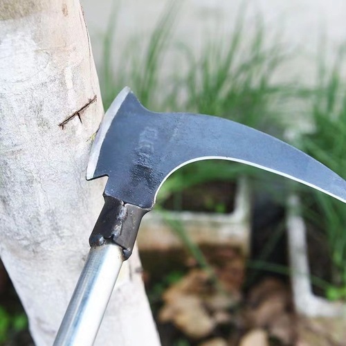 Double-chopping lawn mower, special wheat-cutting sickle, long-handled agricultural woodcutter, multi-functional outdoor mountaineering and fishing tool