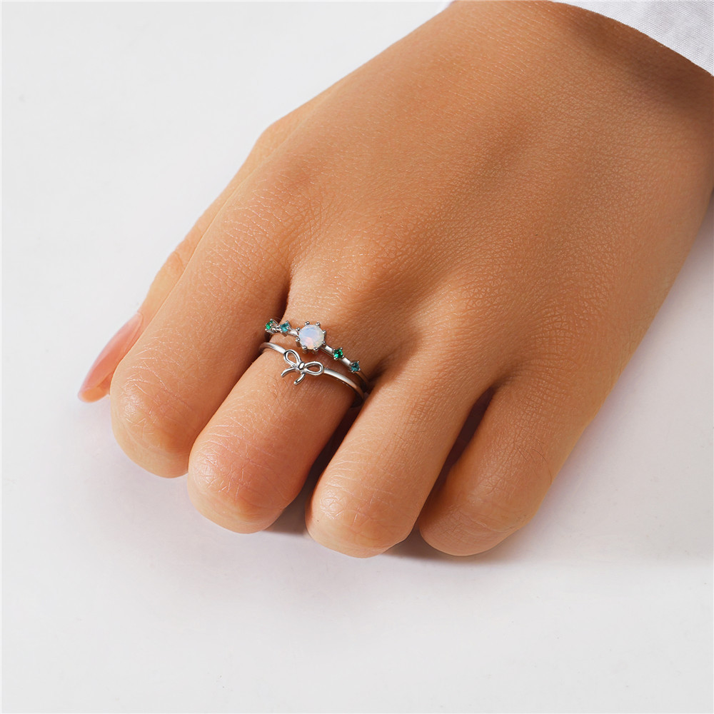 4g Weight Zircon Inlay Material Open Rings Classification Adjustable Ring Size 1 Piece Quantity Daily Occasion 925 Sterling Silver Material Geometric Pattern Women's Gender Plating, Inlay Design Simple Style Style 925 Sterling Silver Zircon Geometric Open Rings 29
