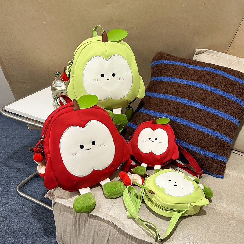 Bolso de hombro para mujer con forma de manzana fresca y linda, mochila de viaje de estilo occidental de moda, nuevo bolso de lona