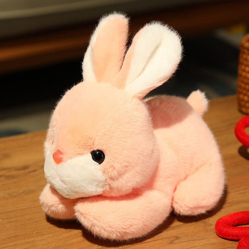 New Simulation Rabbit Plush Doll Cute White Rabbit Toy Children's Doll Gift Wholesale Year of the Rabbit Mascot