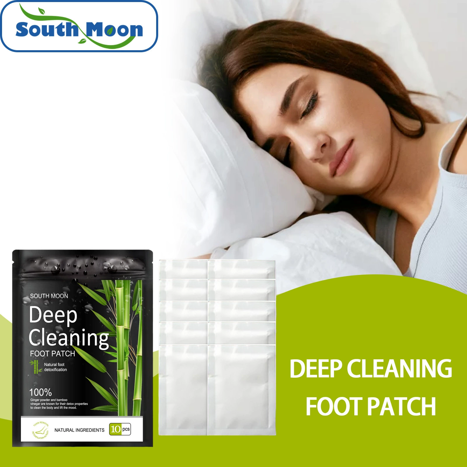 Пластырь для ног SOUTH MOON Foot Comfort Patch Wenya Herbal Foot Massage, гладкая поверхность, свежий и дышащий.