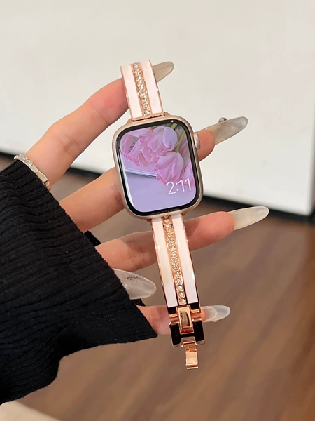 Bent piece glue-rose gold and white