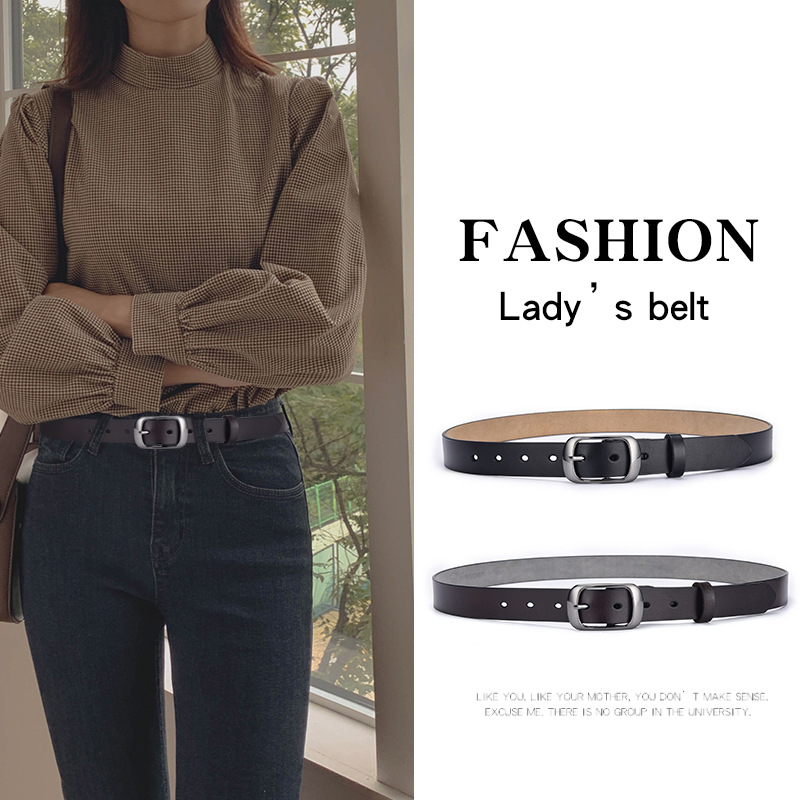 Cinturón de Cuero Suave de Moda Versátil Estilo Coreano para Mujer, Nuevo Cinturón de Moda