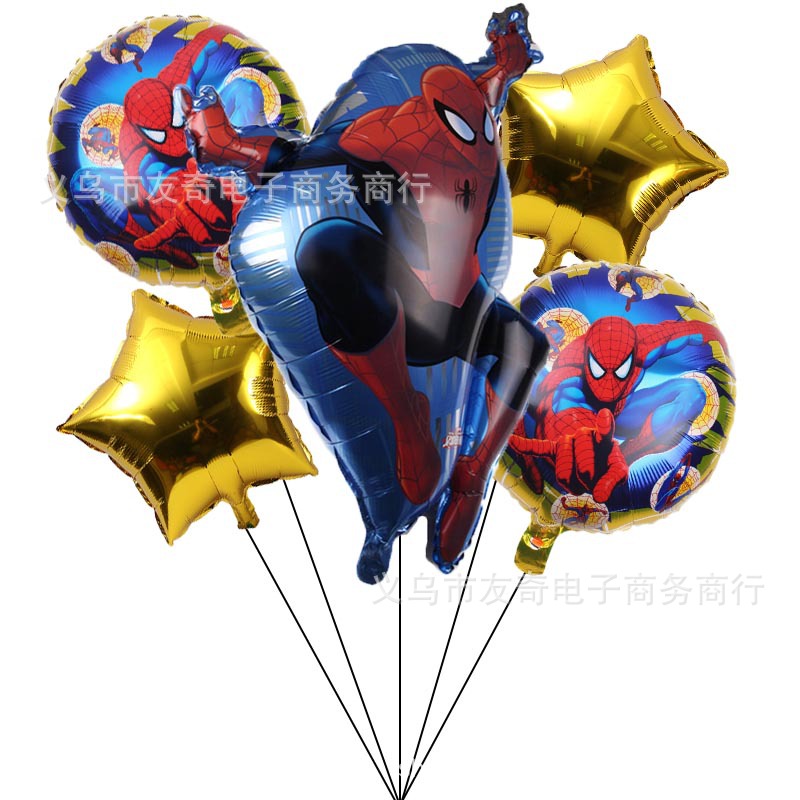 Traje de Spider-Man Capitán América Superman Iron Man globo Superhéroe fiesta de cumpleaños de los niños decoración del globo