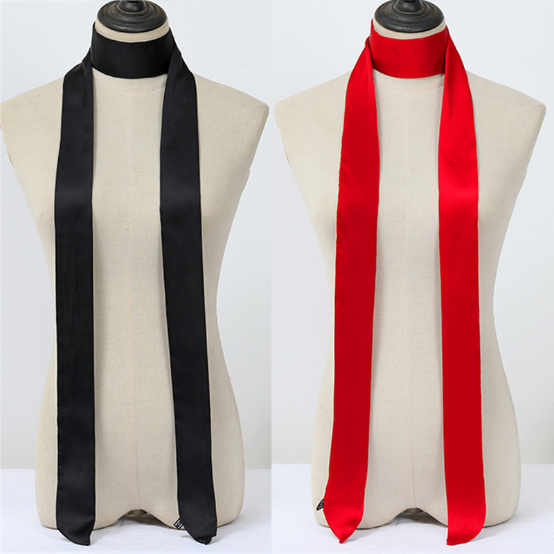 韓国版の細い細い長さの小さいスカーフの女性はバッグの取っ手を縛って春夏の秋のシフォンのプリントの小さいスカーフのマフラーを持ちます。|undefined
