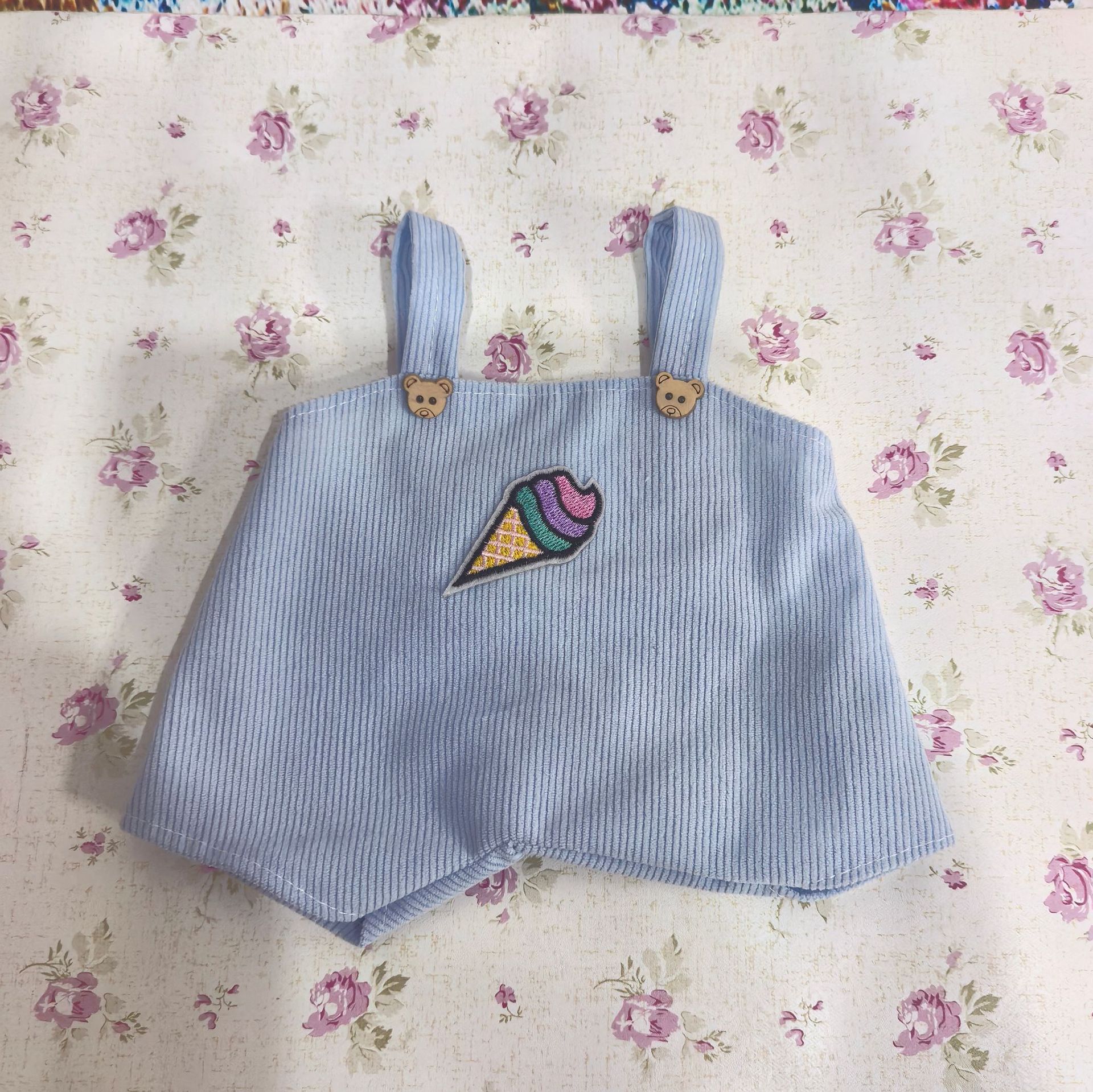 Macacão azul claro / Fantasia de Lena Bear 30CM (apenas fantasia vendida