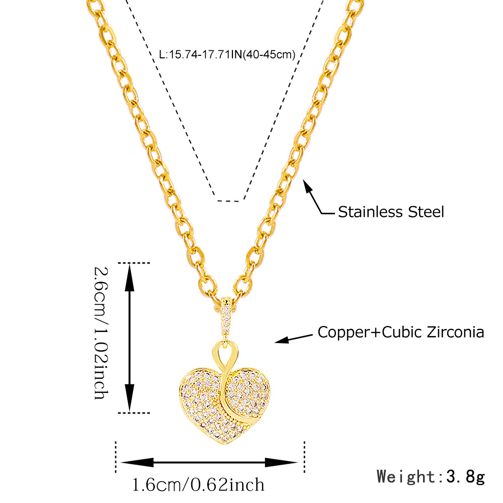 geometric niche love necklace hollow micro-inlaid irregular necklace