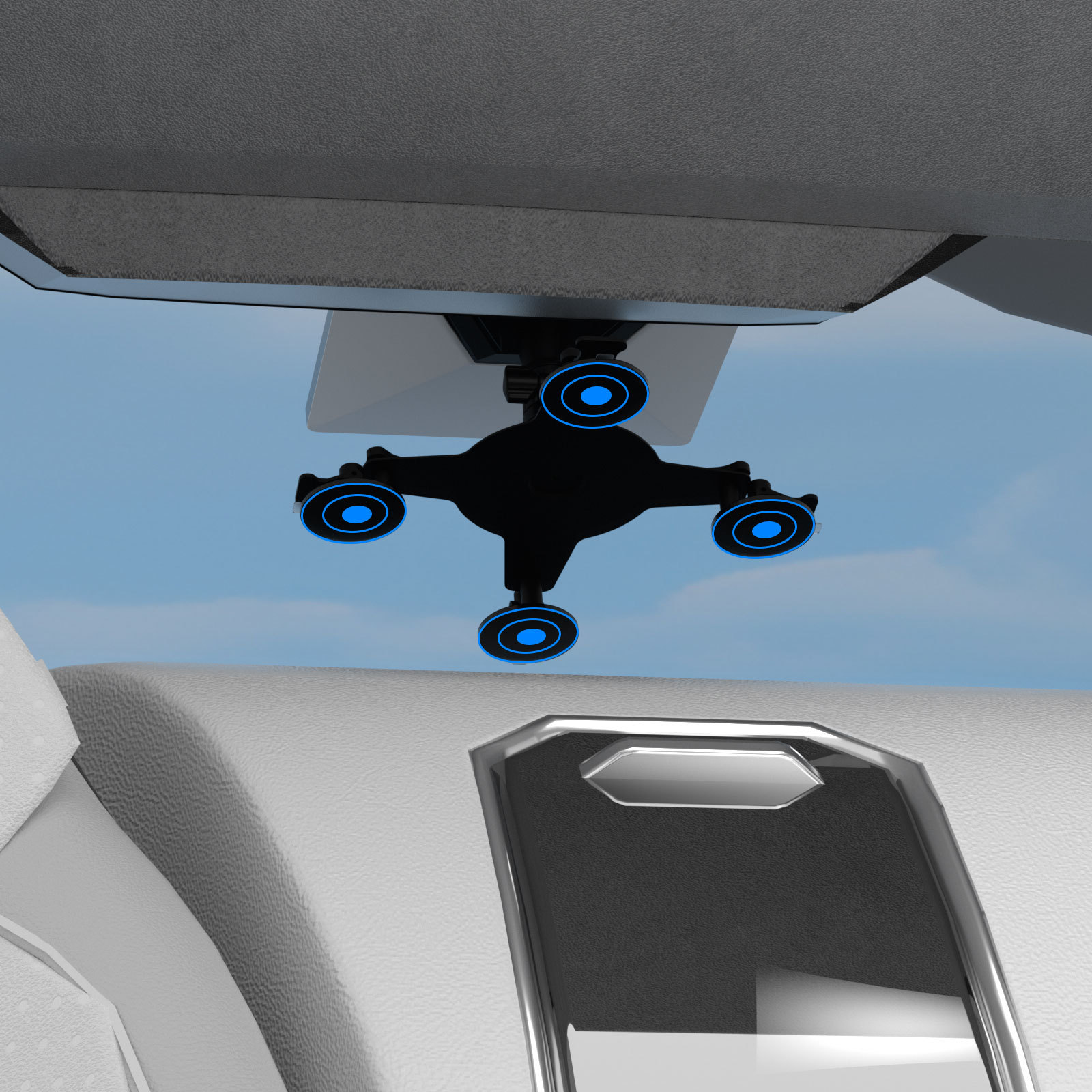 Cross-Border Car Roof Mount with Suction Cup/Magnetic Attachment Suitable for Mini Receiver Brackets, Universal Mount for Cars and Boats
