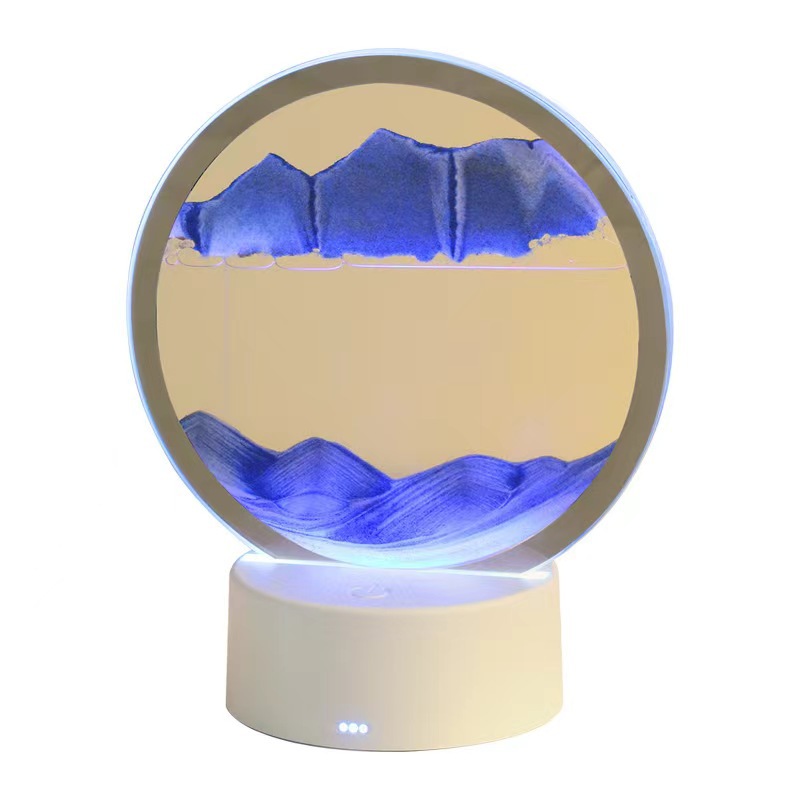 3D pintura de arena flotante lámpara de noche luz de atmósfera tactile paisaje tridimensional lámpara de noche reloj de arena descompresión decoración de arena flotante lámpara de escritorio regalo