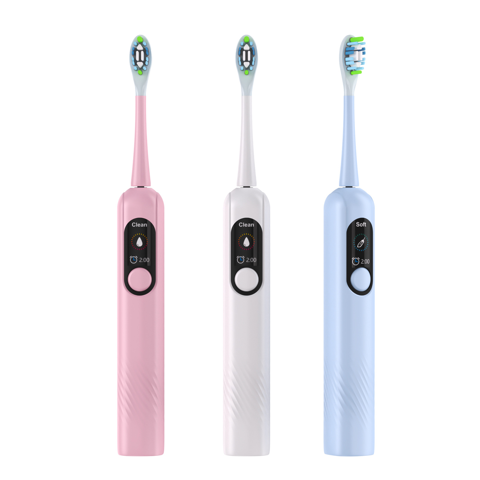 지능형 음파 칫솔, 부드러운 칫솔모, 디스플레이, 여행용, 가정용, USB 충전, 다단계 속도, 성인 커플용, 전동, 무소음