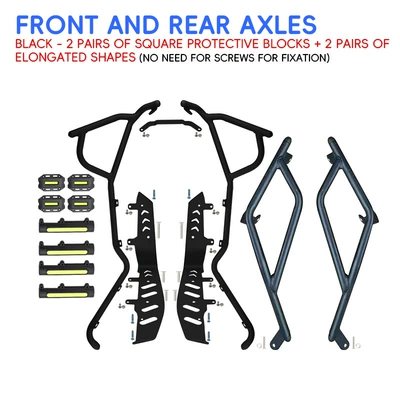 footrest anti-collision protection, and modification — Motorcycle bumper - black-carbon-steel-front-bumper-rear-bumper-black-protective-block-comes-with-footrests