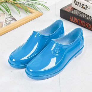Waterproof Low-Cut Rain Boots, Shallow Rubber Shoes, Adult New Warm Water Shoes, Kitchen Rain Boots, Work Non-Slip Short Tube Wear-Resistant