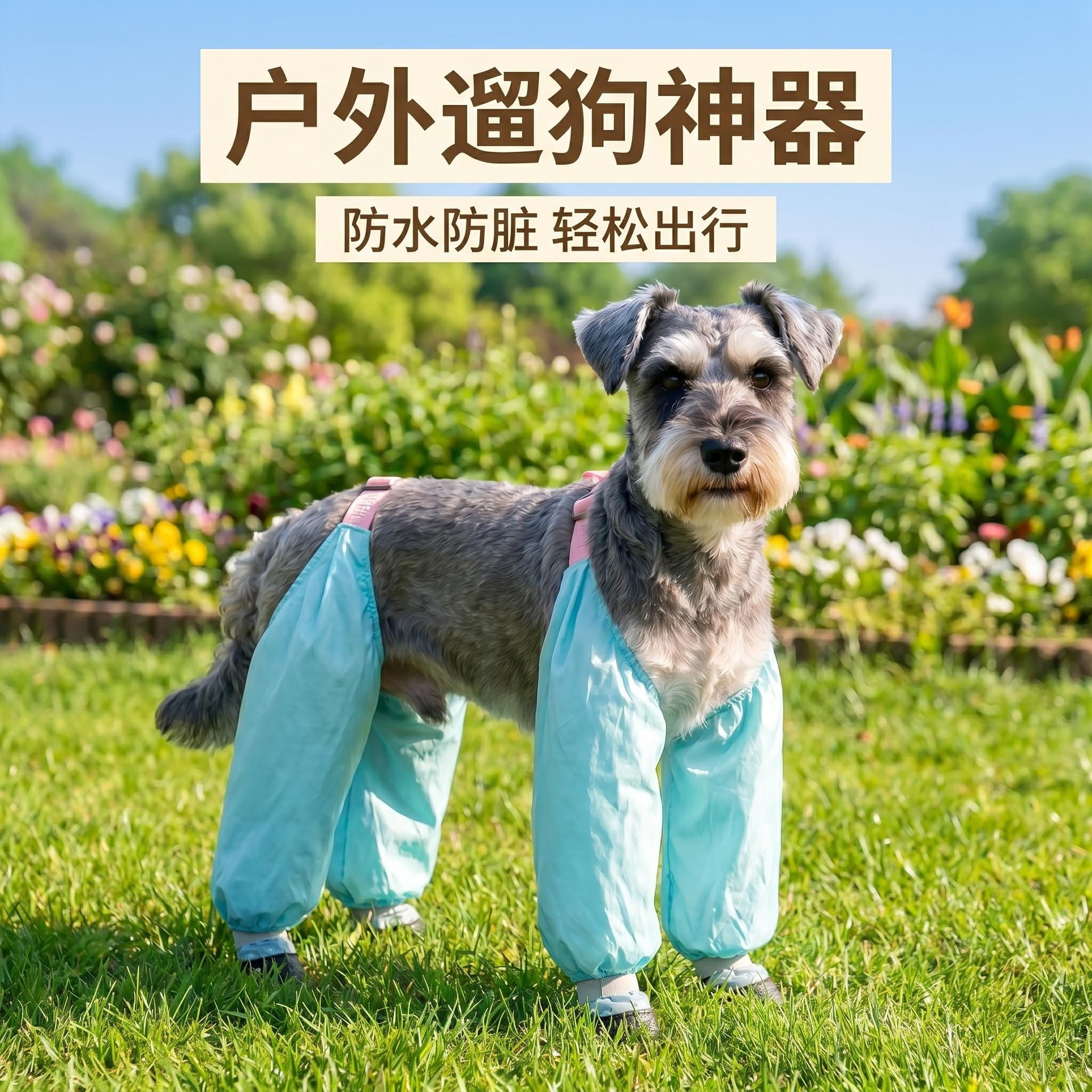 Dog Clothes for Summer, Breathable, Suitable for Schnauzer, Bichon, Teddy, Shiba Inu, West Highland, Anti-Dirt Pants, Breathable Knee Pads and Leg Covers