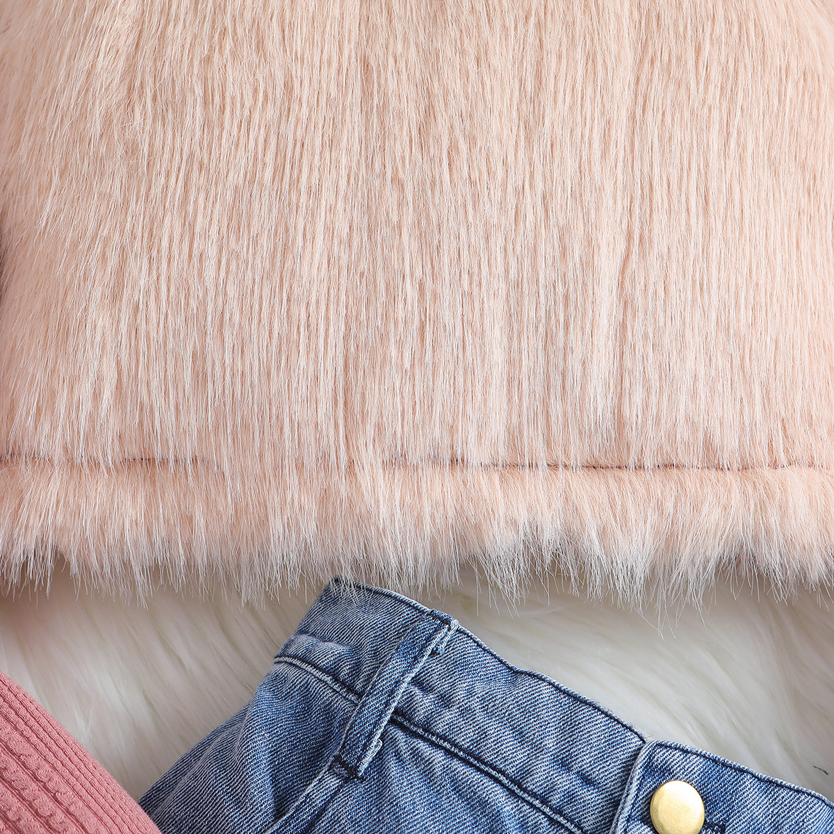 Kinder kleidung herbst outfit neue kinder hosenträger langarm top modische jeans mädchen zwei-stück set_voghion.com