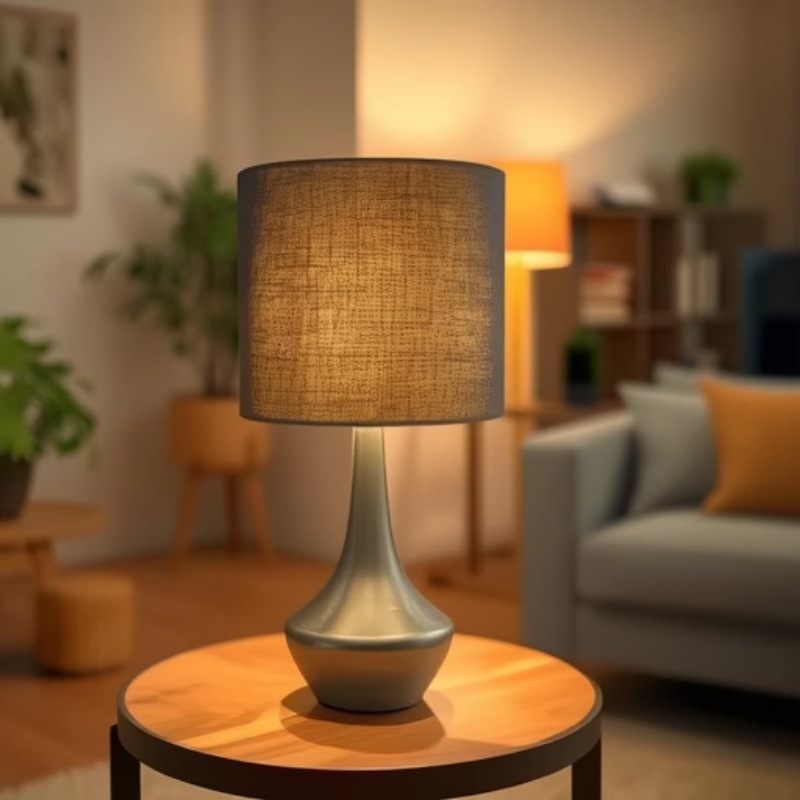 Lámpara de mesa de tela transfronteriza Lámpara de noche de dormitorio Lámpara de mesa de noche retro nórdica