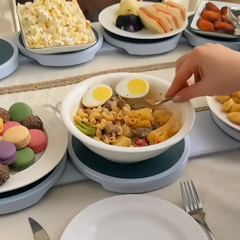 餐桌旋转圆盘底座餐桌防烫垫桌面隔热耐高温可折叠家用待客旋转盘|undefined