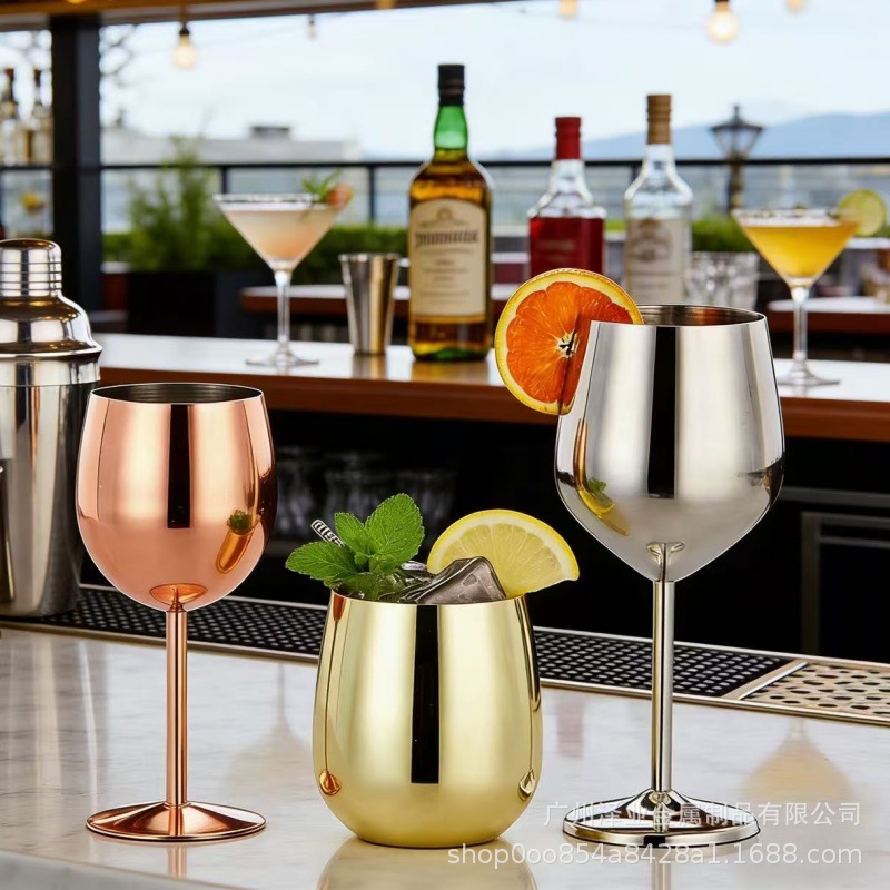 Creative metal cocktail wineglass stainless steel