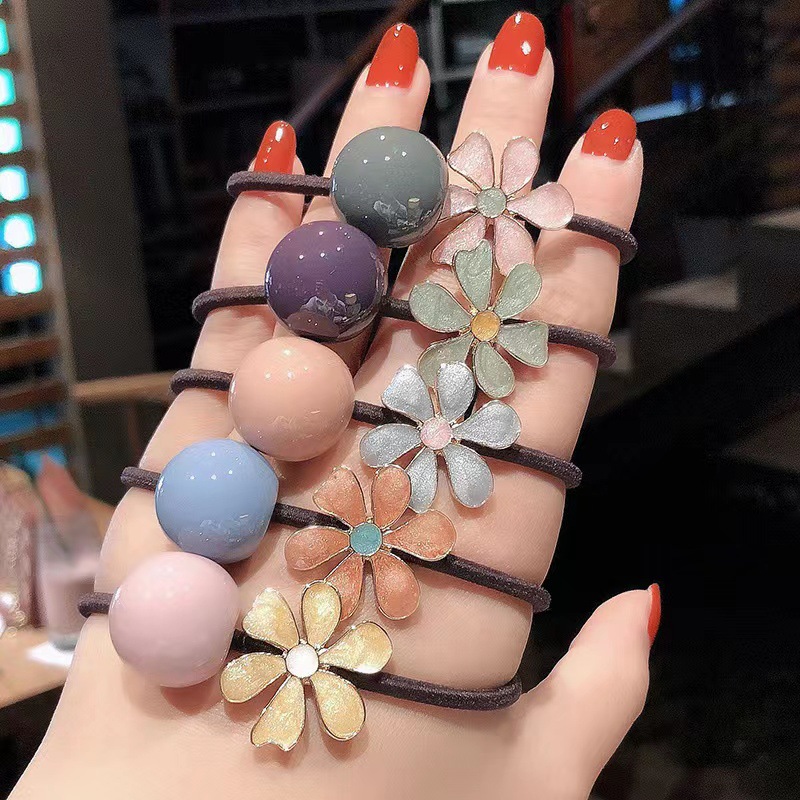 Elástico joyas de cabello de moda con frijoles frescos M anillo de cereza cuerda de cabello al por mayor de la banda de goma cabeza de 100 bolas de cabello rojo una variedad de alta elástica