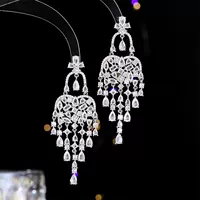 Подвесные серьги с cubic zirconia, европейский городской стиль, светильник люстра, легкий вес 0.01 кг