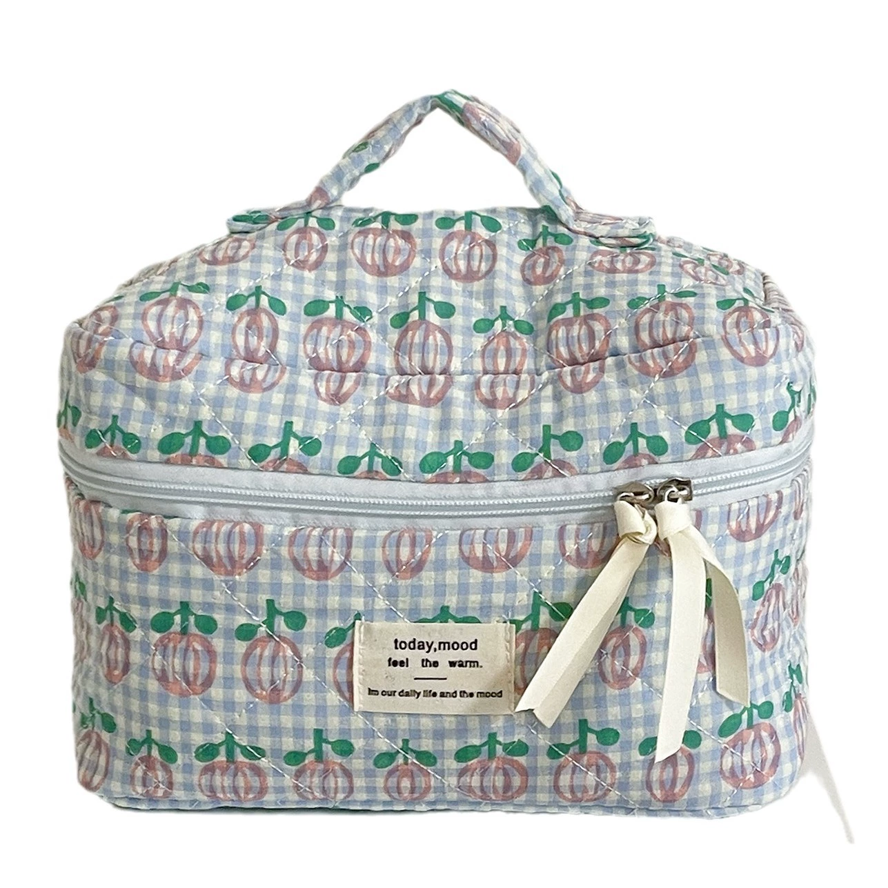 Летическая портативная косметичка, вместительная organizer bag, цветочный рисунок