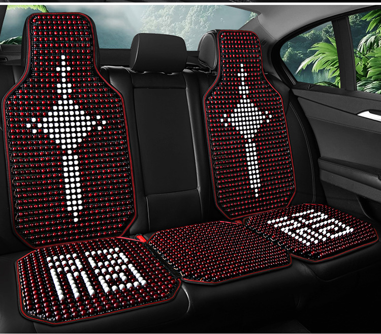 Car accessories car wooden bead cushion four seasons universal non-slip ergonomic breathable car cushion suit cushion