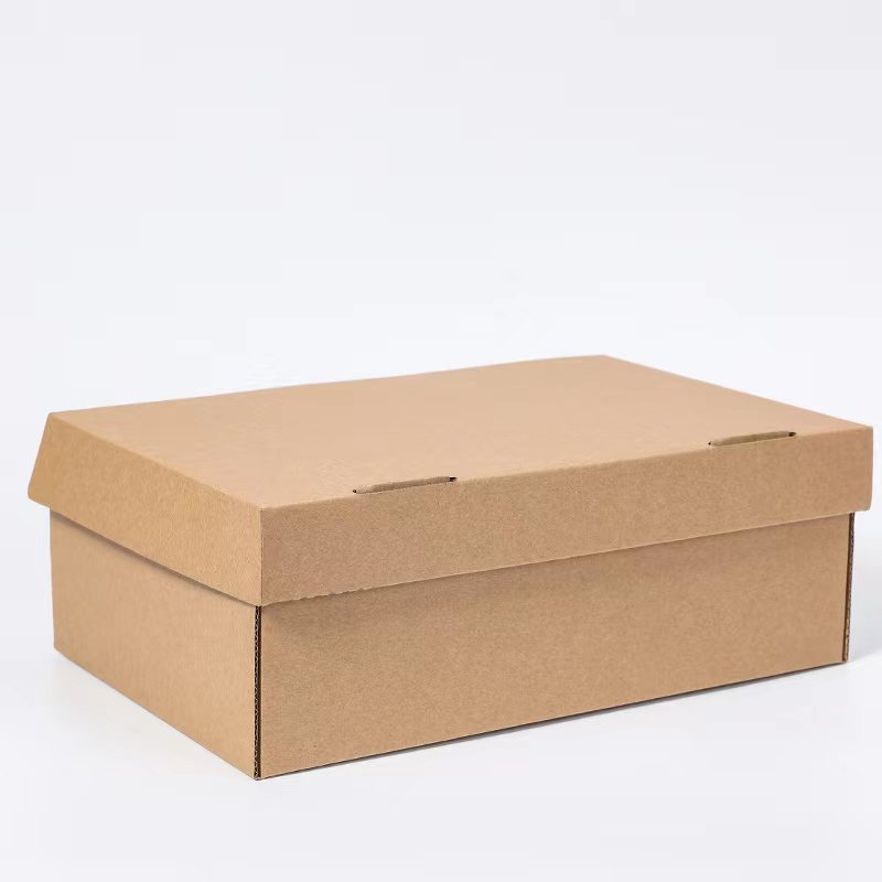 Caja de zapatos kraft plegable, caja de cartón de entrega, zapatos infantiles, zapatos deportivos, cajas de cartón, zapatos de embalaje en stock