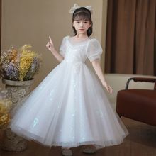 儿童礼服公主裙花童婚礼小女孩高端女童主持人洋气钢琴演奏夏季