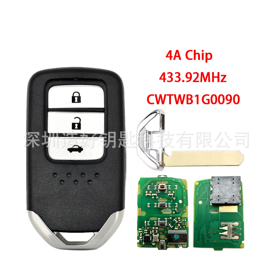 Cwtwb1G0090 Is Suitable for Honda 10Th Generation Accord 18-21 Smart Car Key Remote Control 4A Chip 433Mhz