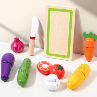 Children's Magnetic Velcro Fruit and Vegetables Cut and See Cut and Play and Play and Play and Play Educational Toys 9 Pieces suit