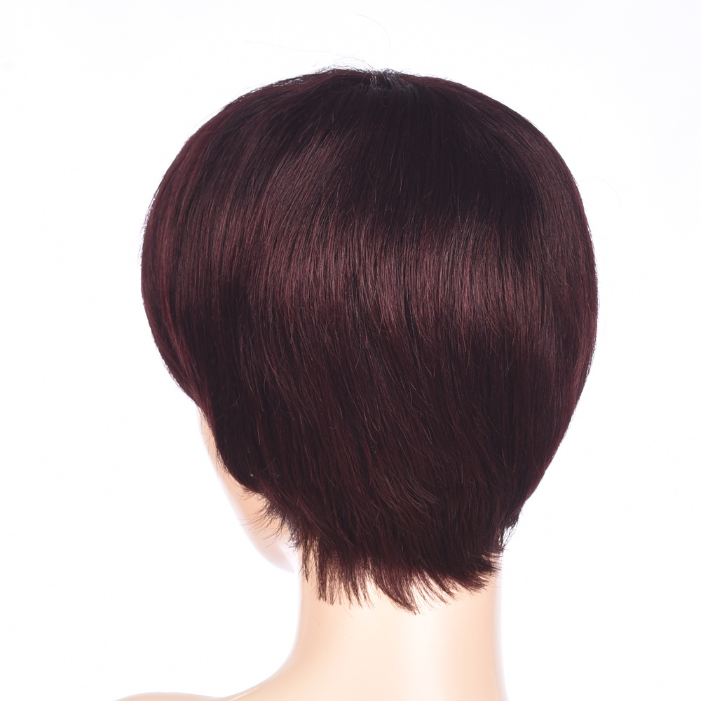Handgeweven echte menselijk haar haarband pruik voor dames bordeau_voghion.com