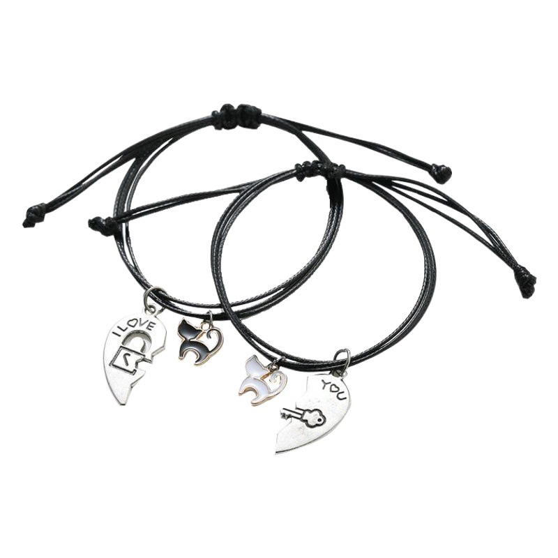 Pulsera de pareja tejida, cuerda personalizada, joyería hecha a mano, transfronterizo