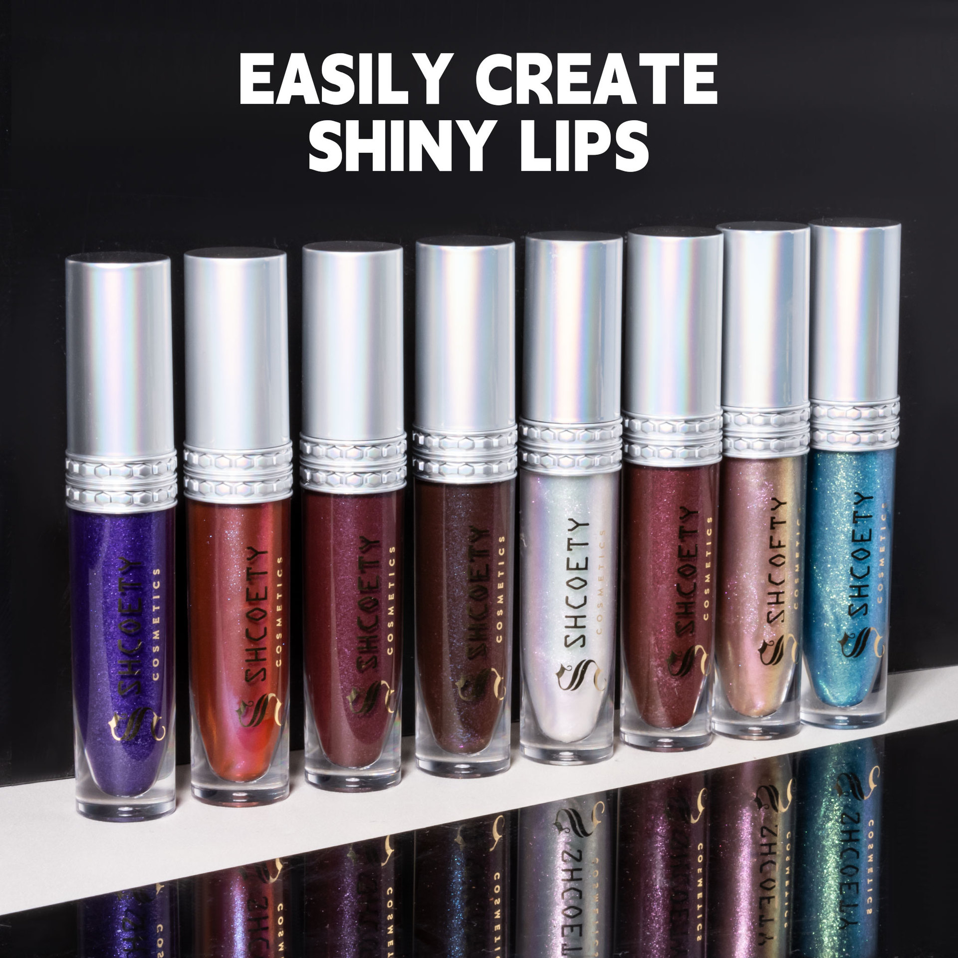 SHCOETY Cross-border Sparkling Polarized Lip Gloss is long-lasting and easy to color, with a dazzling bright lip gloss and a fine pearlescent glow that moisturizes the lips undefined