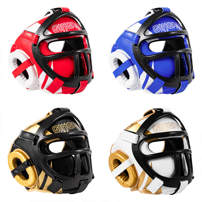 Mask Boxing Helmet Children's Sanda Fighting Muay Thai Fighting Head Protection Headgear Adult Training Protective Gear Taekwondo