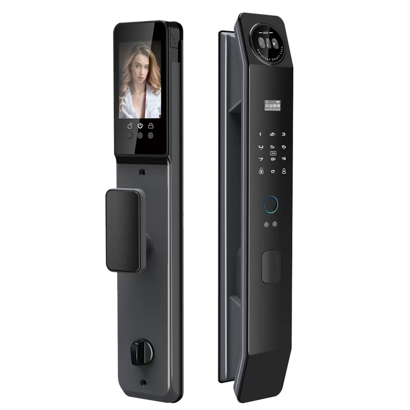 3D cara cerradura de huella digital automática puerta de seguridad doméstica puerta de entrada cerradura de contraseña electrónica reconocimiento facial cerradura de puerta inteligente