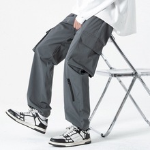 2024新品春秋季男士防水冲锋裤宽松韩版百搭时尚户外工装休闲裤