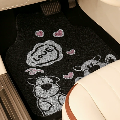 ring washable dirt-resistant car mat | Avtomobil döşəmə paspasları - love-puppy-foot-pad-single-piece-of-front-row-5065cm-silk-circle