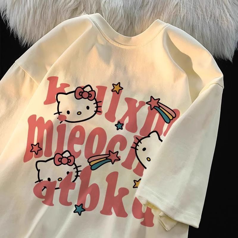子供服綿100%半袖Tシャツレディース夏新作プリントルーズ半袖トップアメリカン中大型子供用Tシャツ|undefined