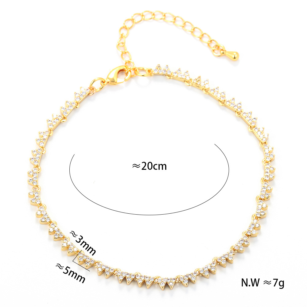 12g Weight Bracelets Classification Anniversary, Business, Travel Occasion Copper Material Geometric Pattern Unisex Gender Plating Design Fashion Style Fashion Geometric Full Diamond Zircon Copper Bracelet Sets 18