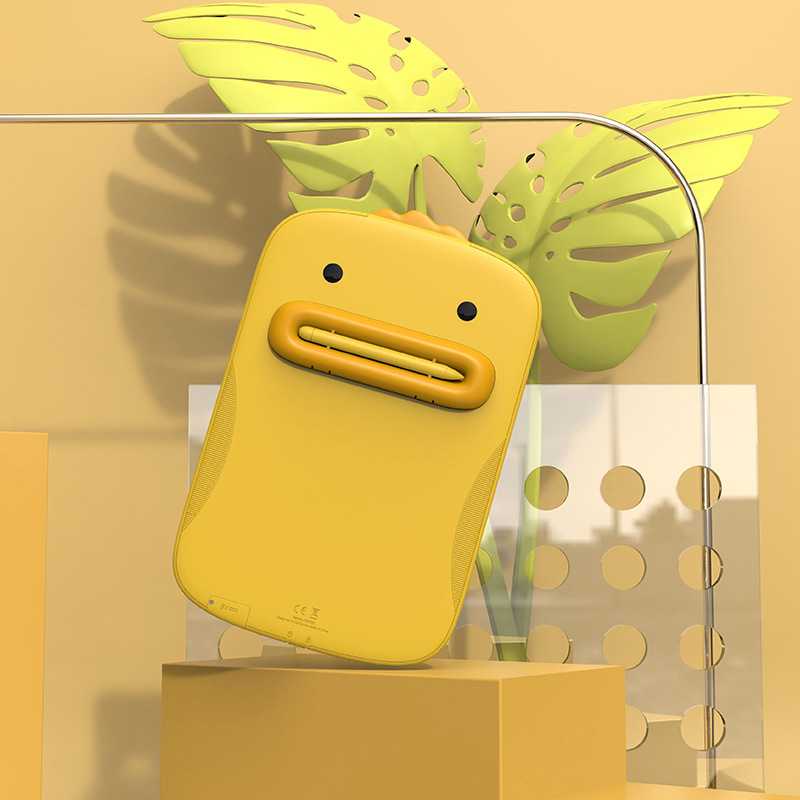 爱码讯卡通呆萌鸭10寸彩色液晶手写板涂鸦画板LCD写字板一件代发