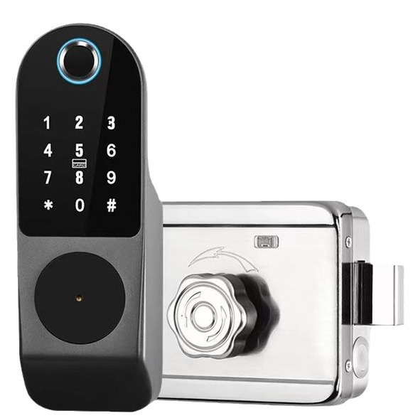 N12 Bull Head Lock Black-(Single Model)-Single Head Fingerprint-Password-Key-IC …