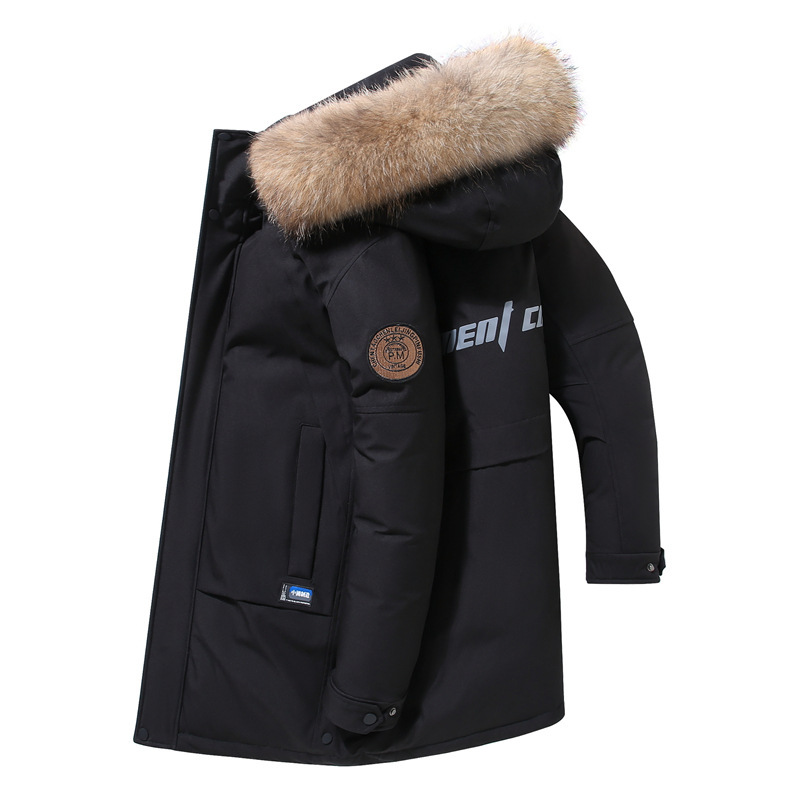 2026 Mid-Length Men's down Jacket Made in China, Thickened Youth Winter Coat with Fur Collar, Export Model 2026 Mid-Length Men's down Jacket Made in China, Thickened Youth Winter Coat with Fur Collar, Export Model