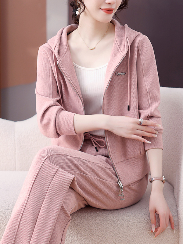 春秋运动服套装女士2025新款爆款妈妈秋季开衫卫衣休闲时尚两件套|undefined