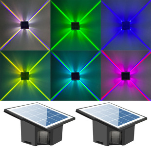 Solar wall washer outdoor wall lamp courtyard garden layout single beam wall lamp wall cross star lamp