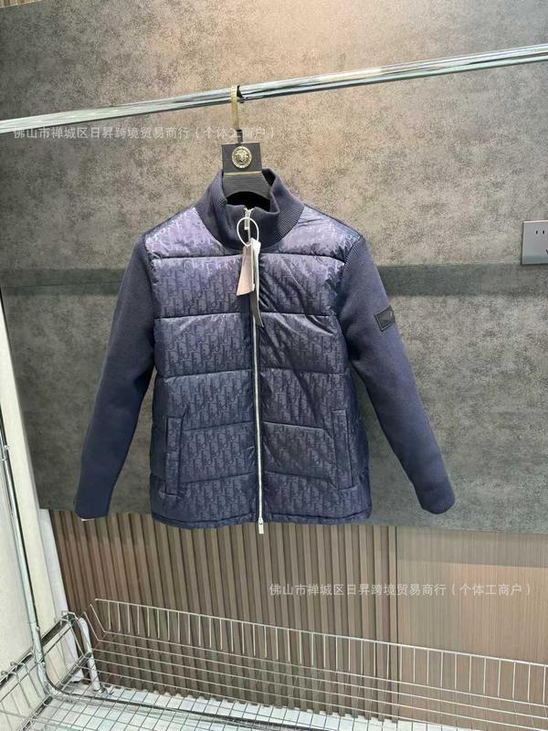 工厂实拍D家Oblique印花满印针织立领羽绒服通勤保暖休闲情侣外套|undefined