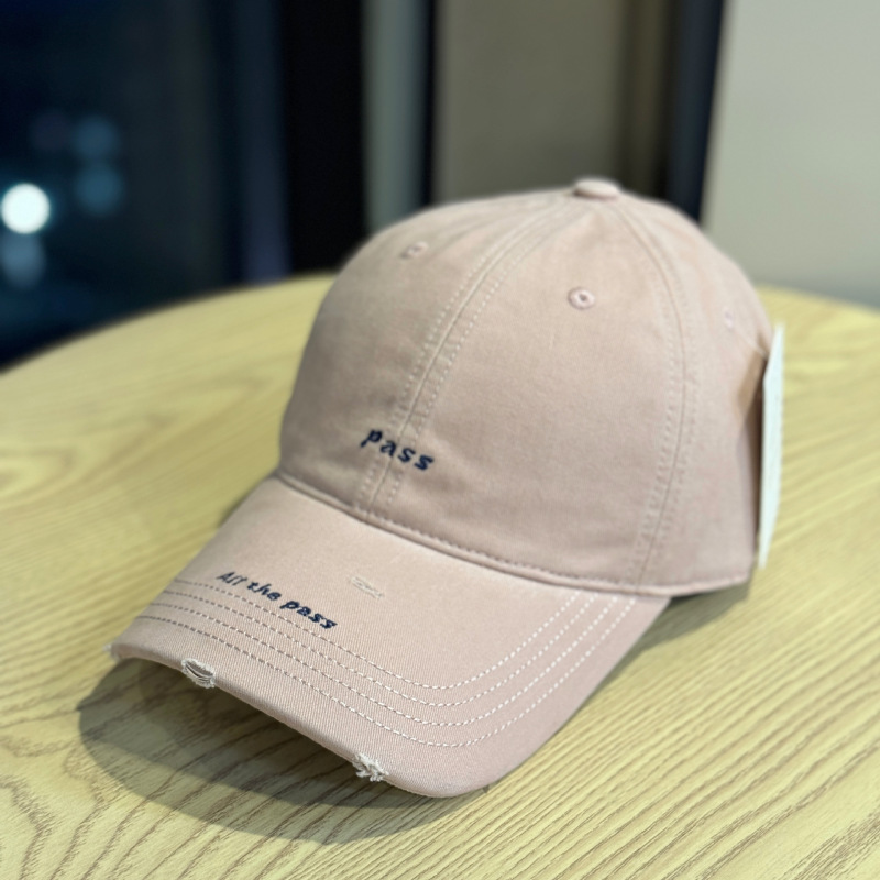 韓国風レター刺繍エッジ野球帽女性用春秋万能シンプルサンハット顔見せ小ひさしキャップ男性用|undefined