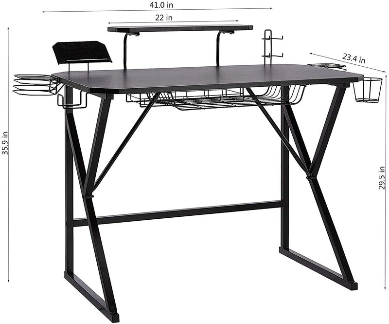 Factory Direct Sales Single E-Sports Zhuo with Headphone Holder Water Cup Holder Desktop Monitor Stand Game Table Writing Desk